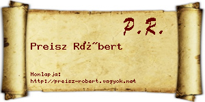 Preisz Róbert névjegykártya